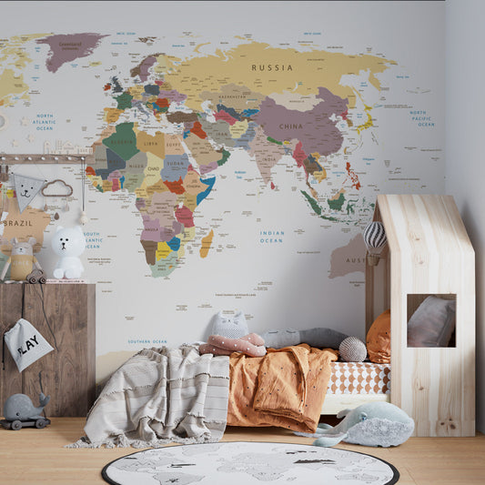 World map wallpaper | Colour and Countries