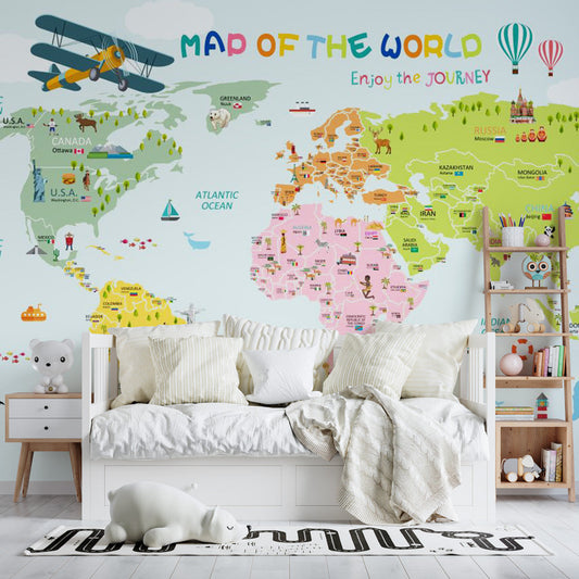 World Map Wallpaper | Colourful Discovery