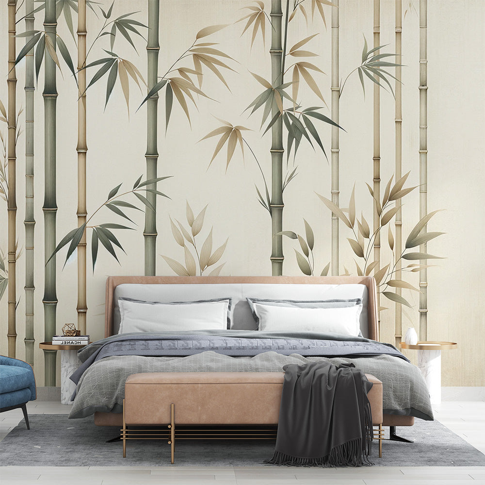 Bamboo Wallpaper | Neutral Toned Bamboo Stems