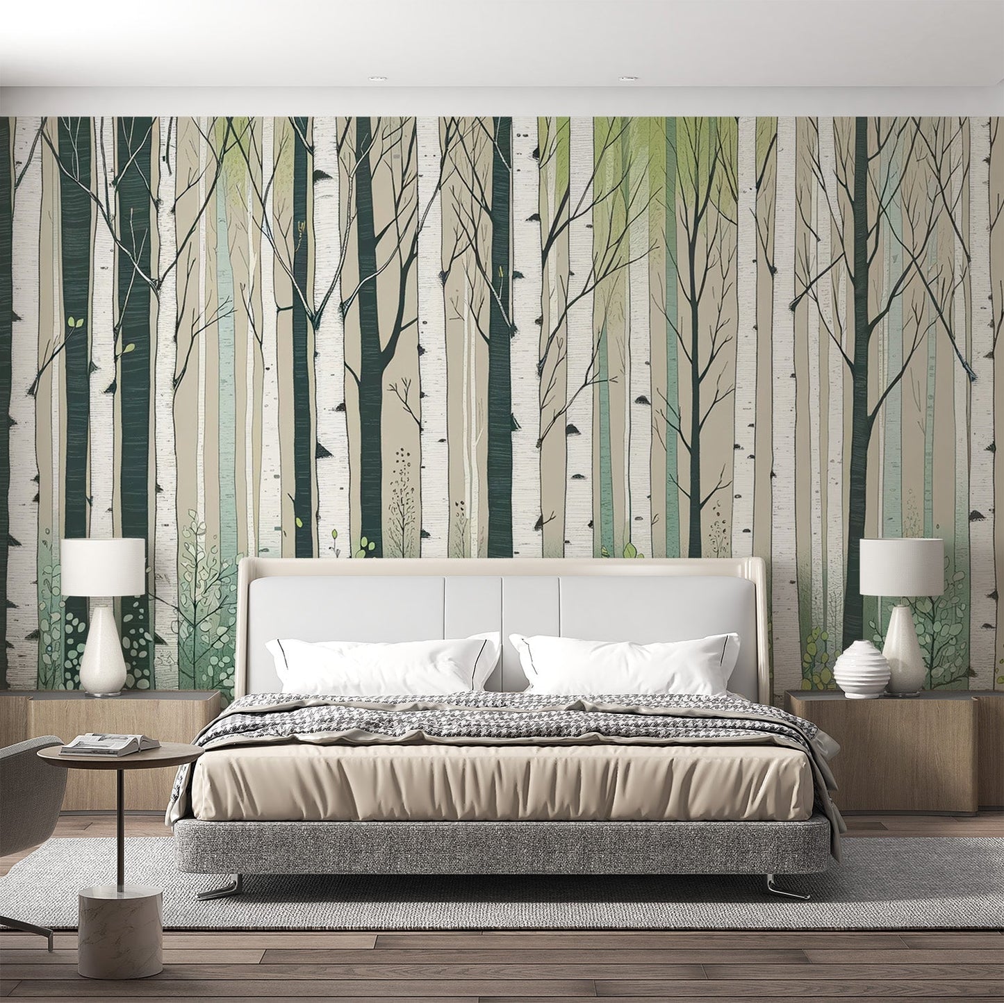 Birch Wallpaper | Birch Forest Cartoon