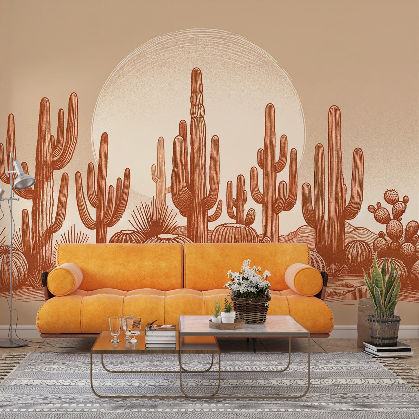 Cactus Wallpaper | Terracotta Sunset