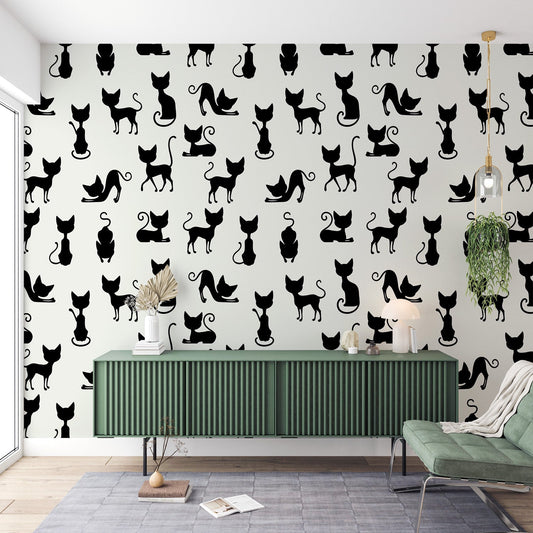 Cat wallpaper | Black and white