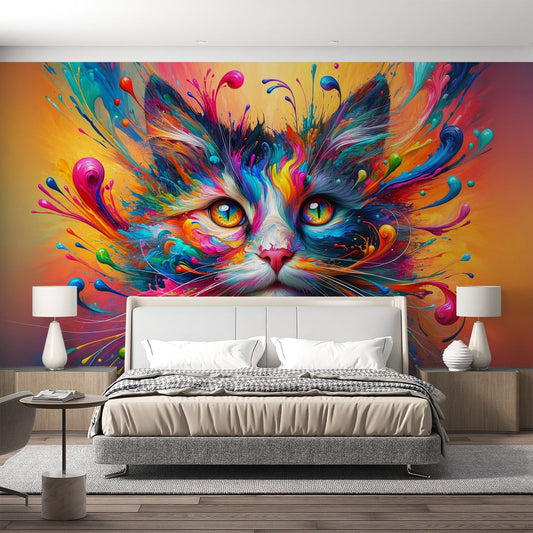 Cat wallpaper | Multicoloured cat head