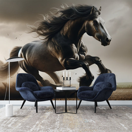 Black Horse Wallpaper | Powerful Galloping Horse