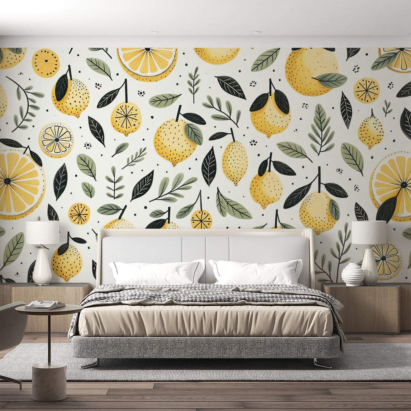 Lemon Yellow Wallpaper | Lemons with Black Spots