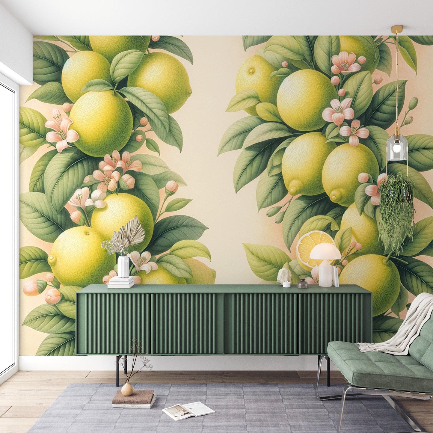 Lime Green Wallpaper | Falling Lime Green Leaves