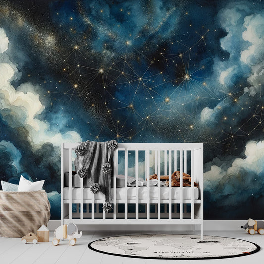 Wallpaper Constellation | Clouds and Golden Stars