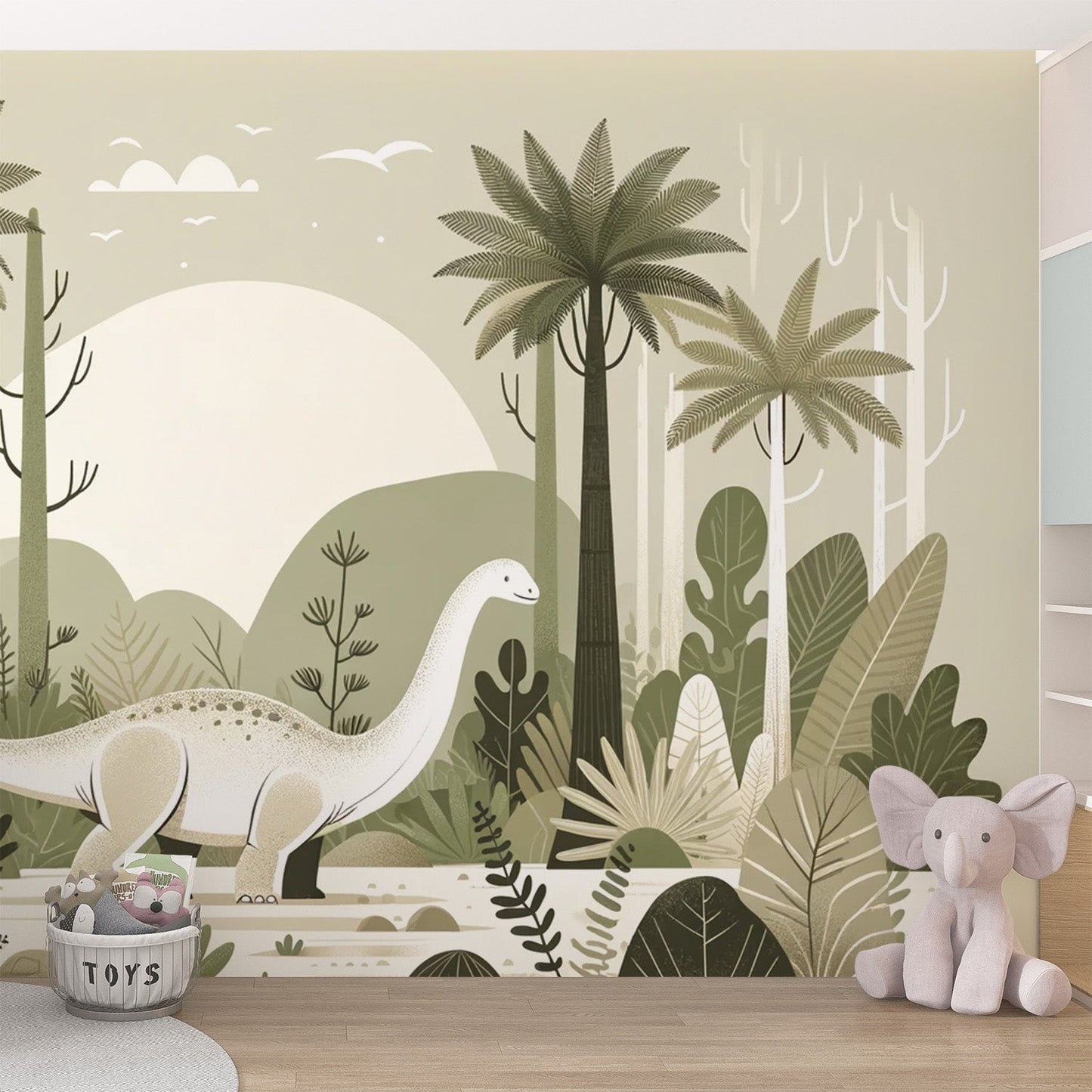 Dinosaur Wallpaper | Lush Jungle and Diplodocus