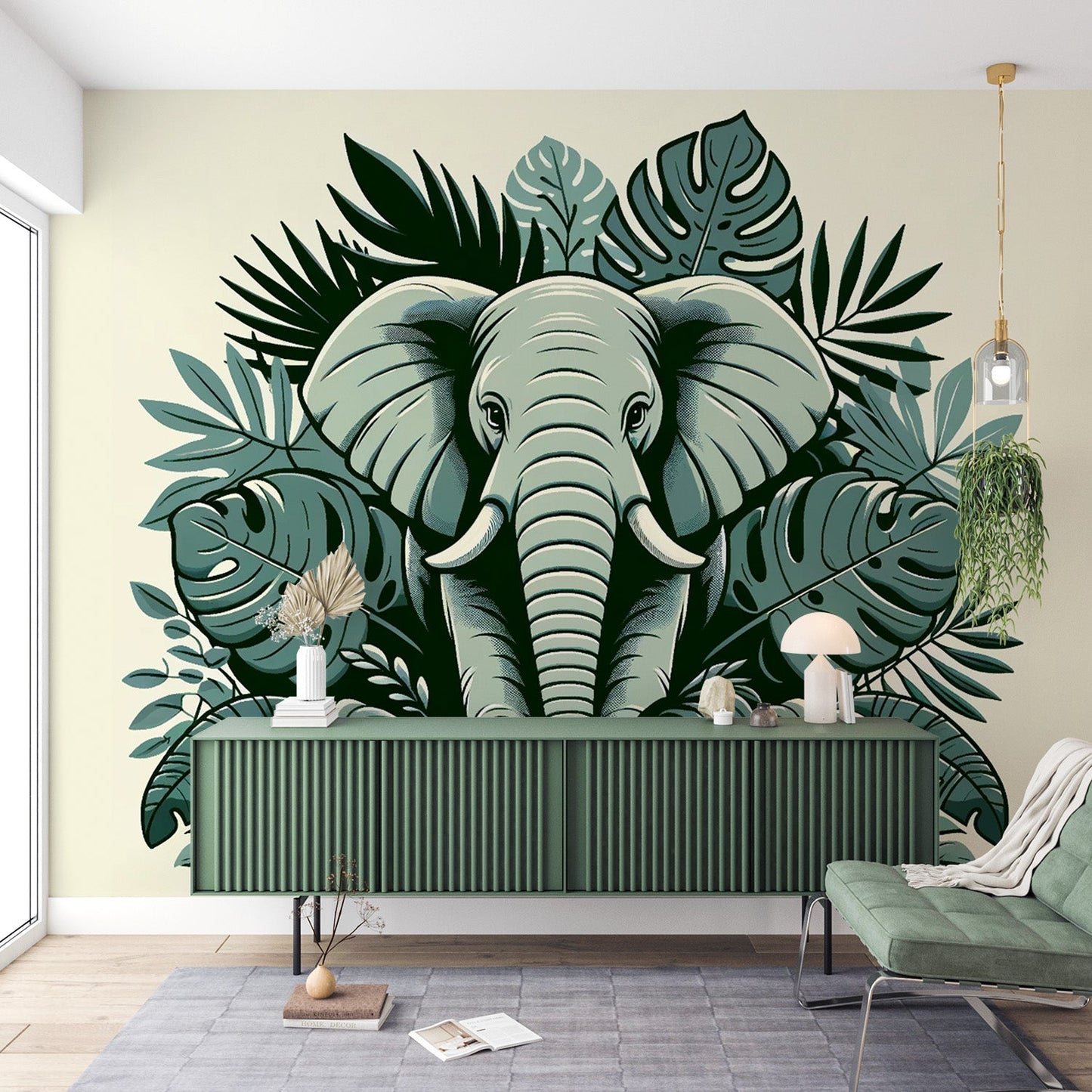 Jungle Wallpaper | Majestic Elephant in the Foliage
