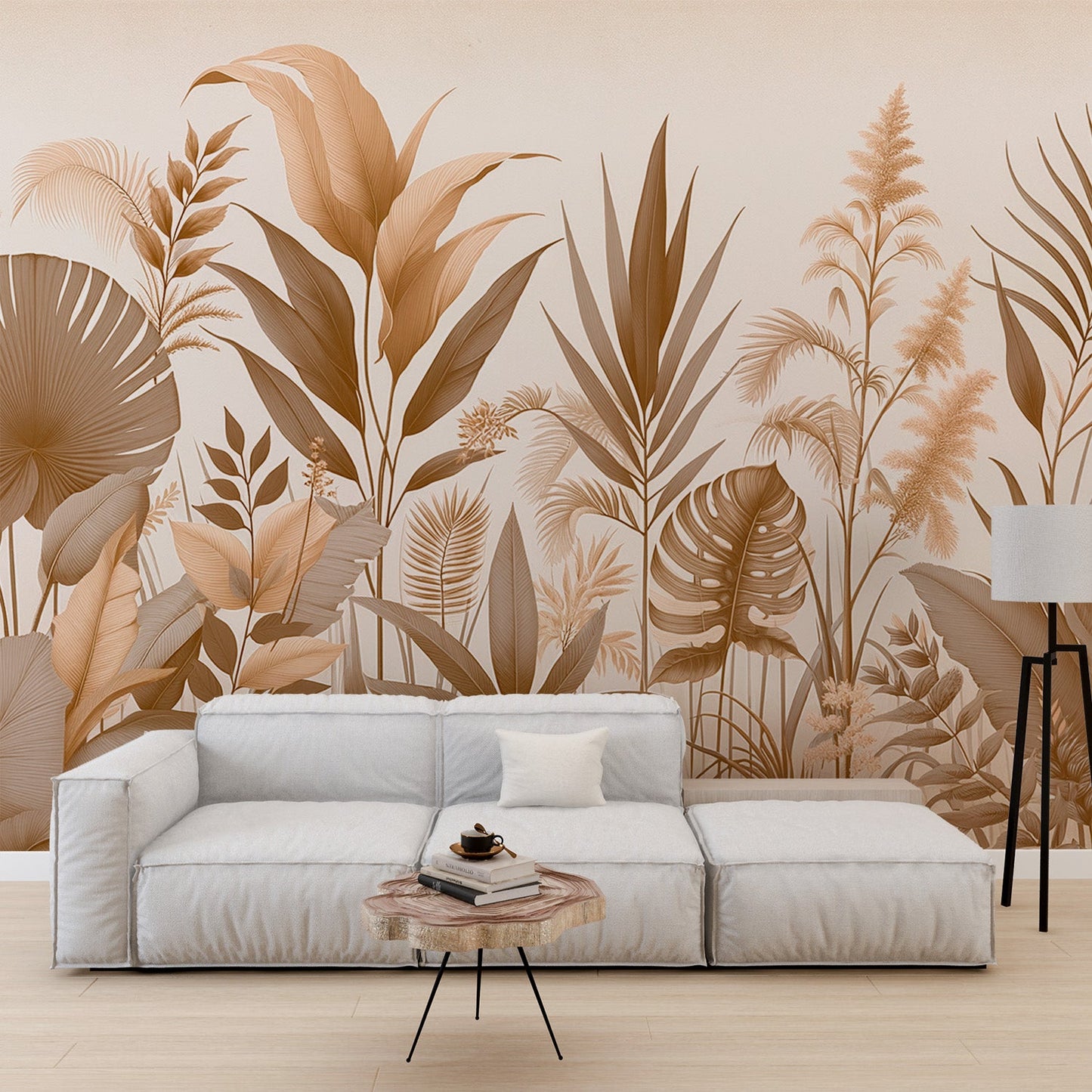 Beige jungle wallpaper | Ultimate exoticism