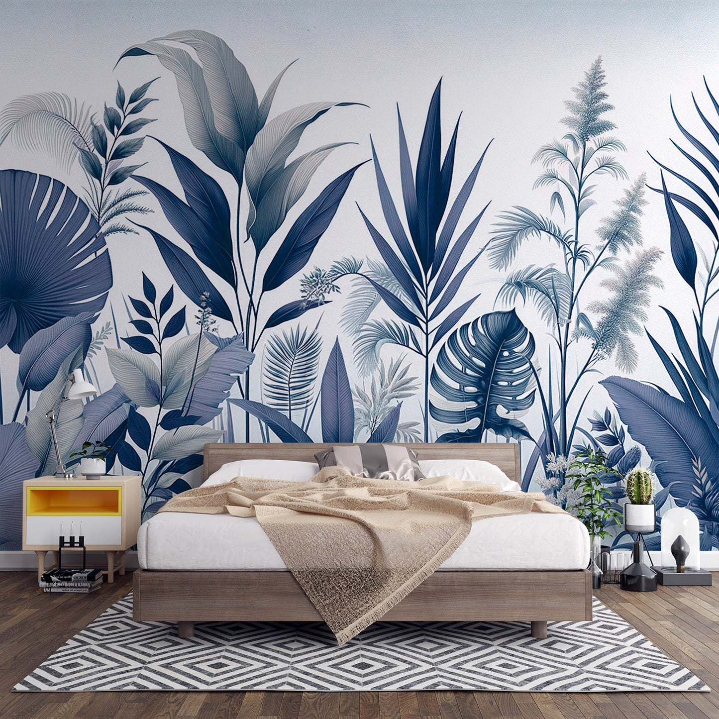Duck egg blue jungle wallpaper | Ultimate exoticism