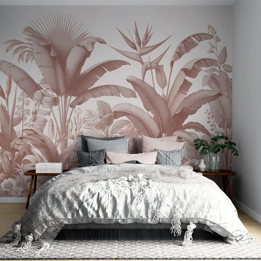 Terracotta jungle wallpaper | Terracotta floral composition