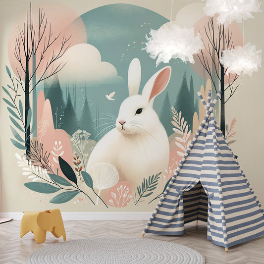 Rabbit wallpaper | Soft and soothing colours
