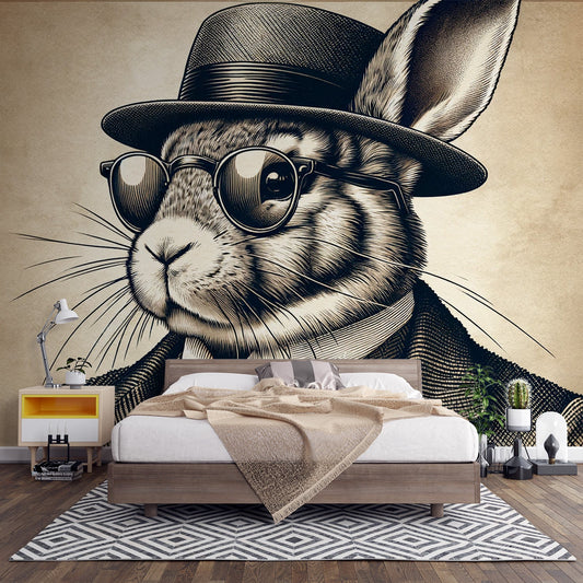 Rabbit Wallpaper | Vintage with Suit and Hat