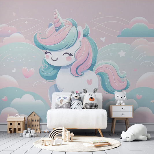 Unicorn Wallpaper | Heart and Cloud