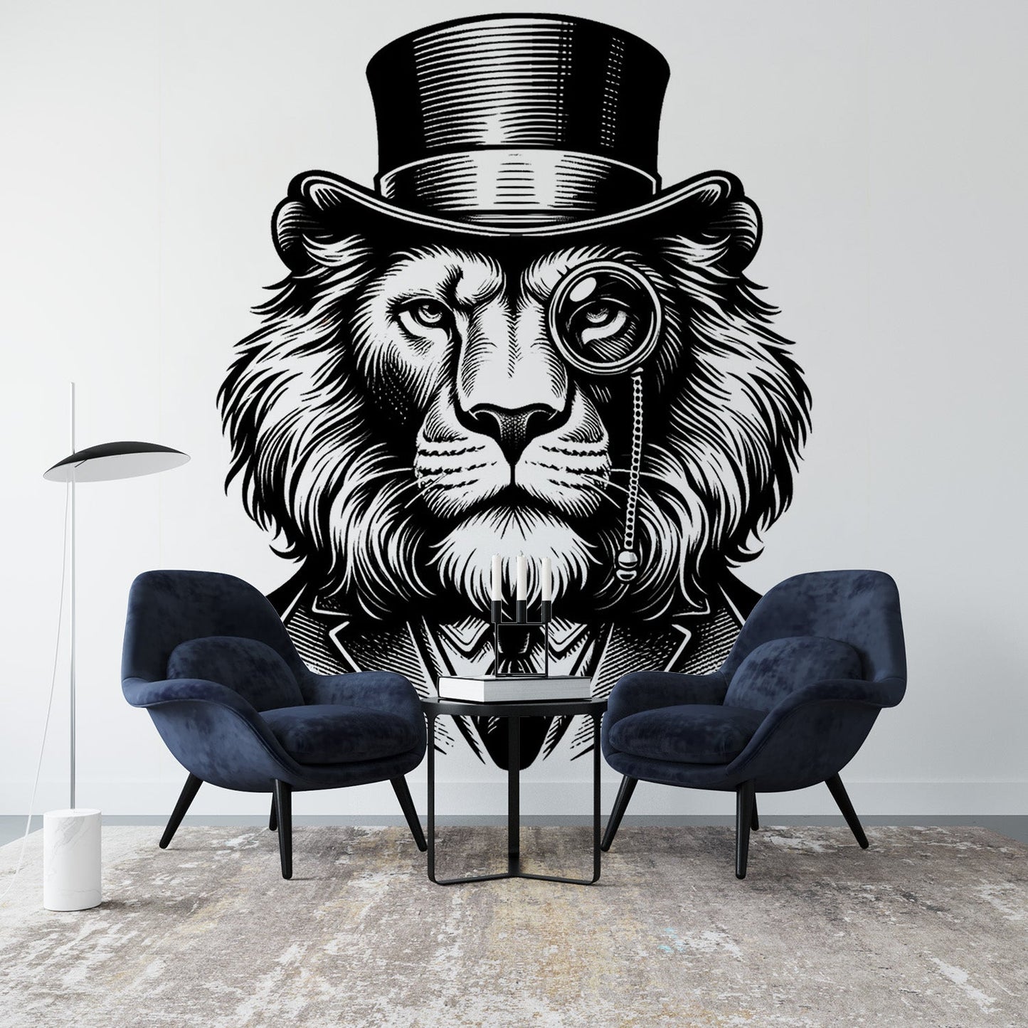 Lion Wallpaper | Black and White Gentleman