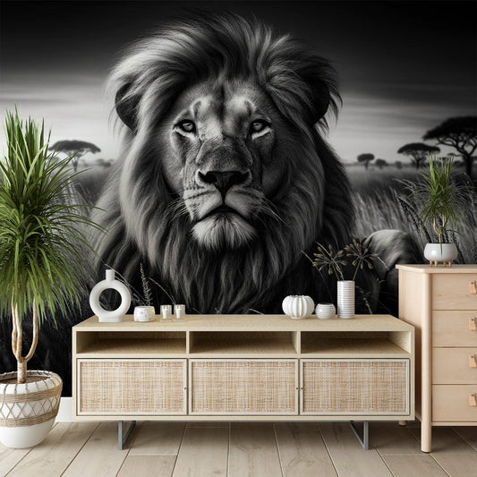 Black and white lion wallpaper | Impressive face