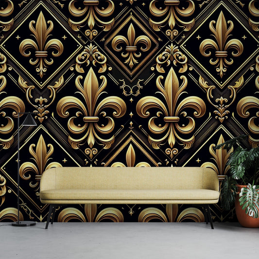 Black and Gold Wallpaper | Fleur-de-lis