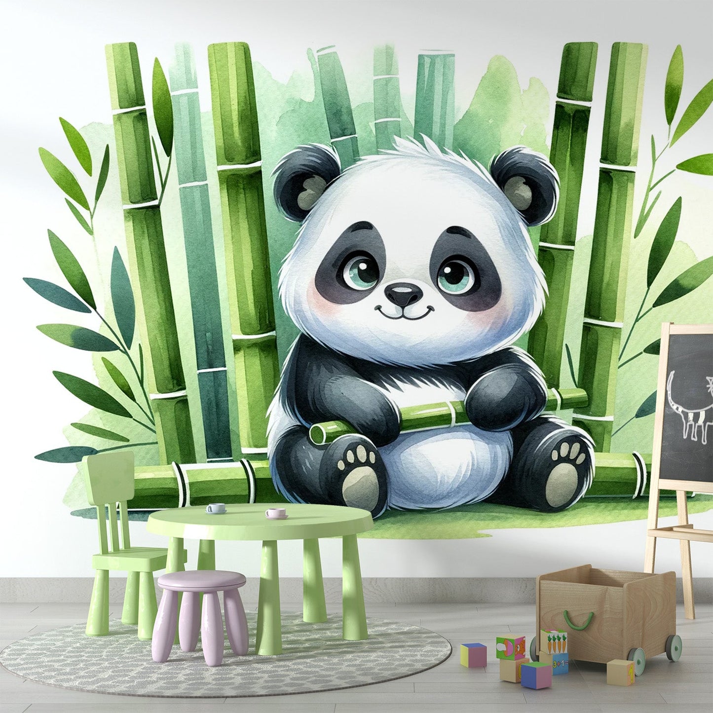 Panda Wallpaper | Cute Watercolour of a Baby Panda