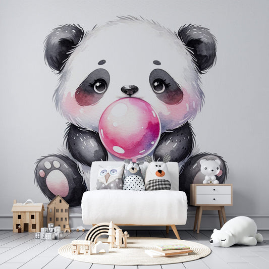 Panda wallpaper | Baby panda with chewing gum