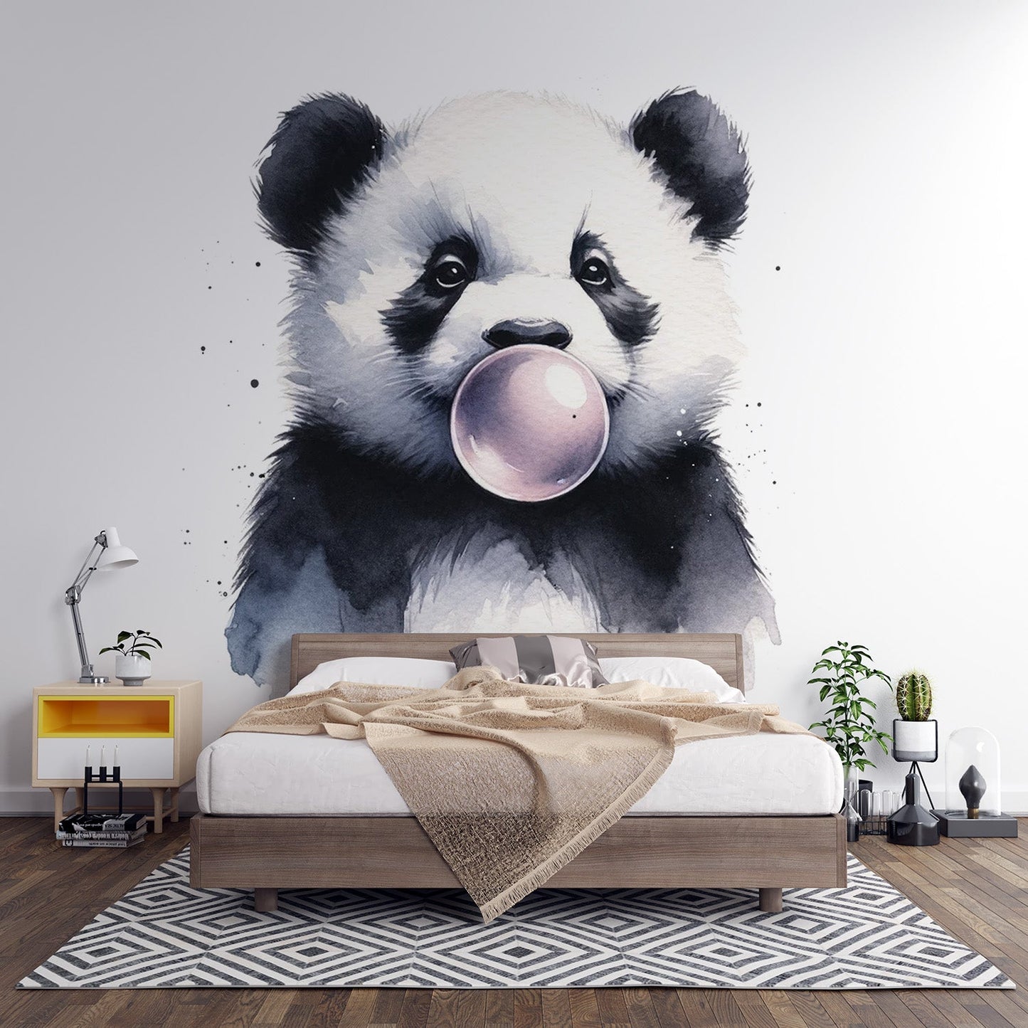 Panda wallpaper | Panda portrait with chewing gum