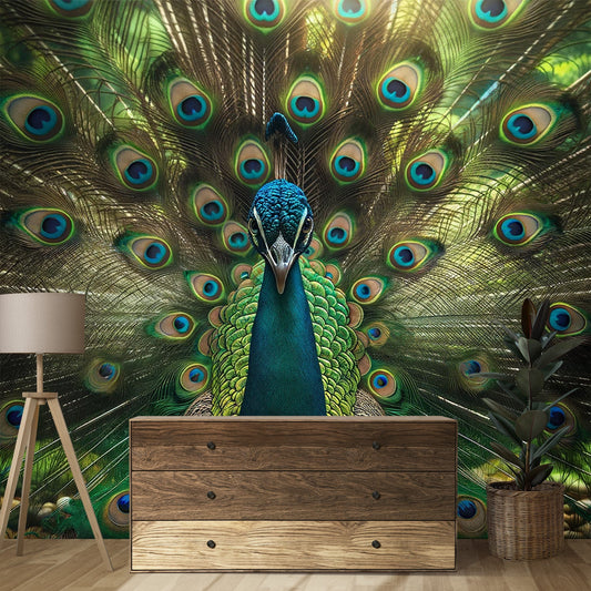 Peacock Wallpaper | Face with Feathers