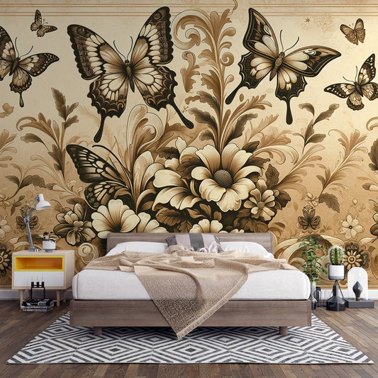 Butterfly Wallpaper | Vintage with Flowers