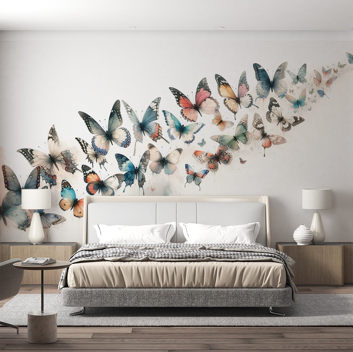 Watercolour butterfly wallpaper | Flight of butterflies