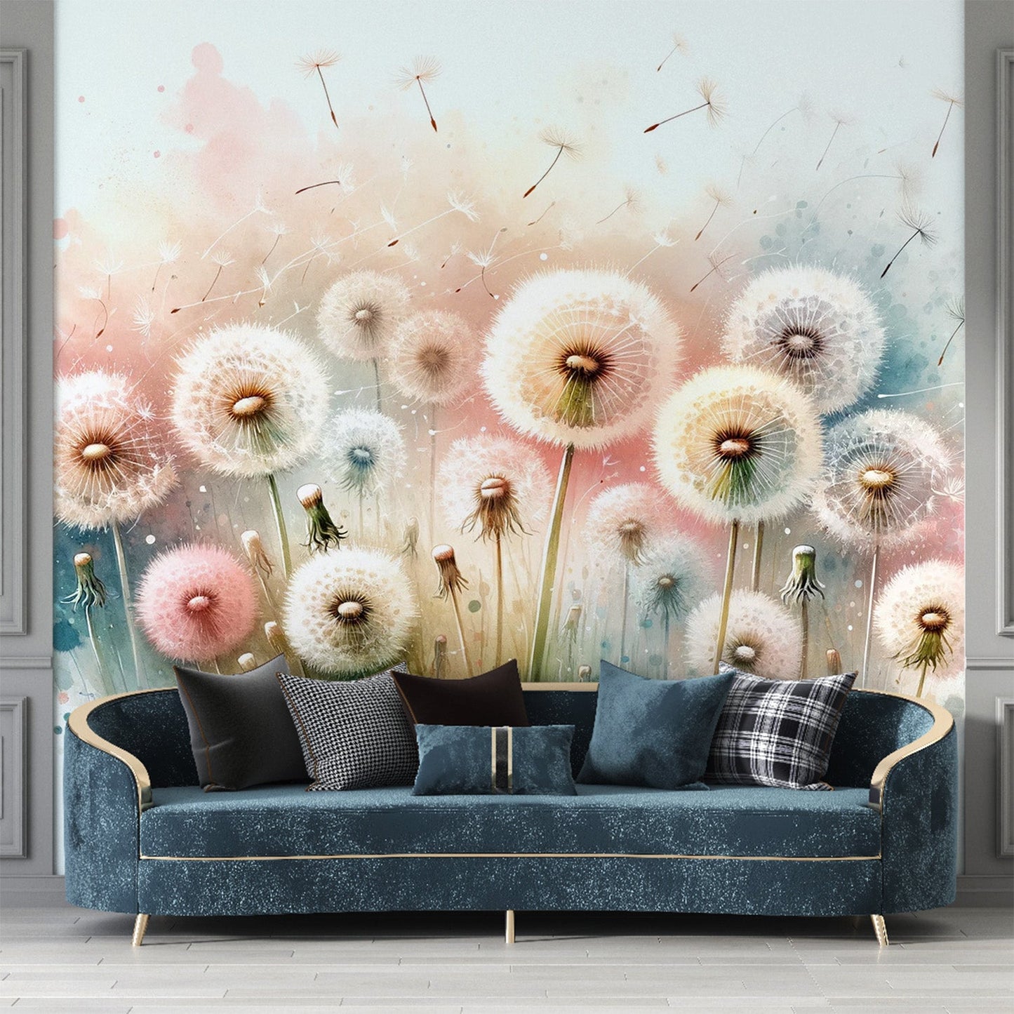 Dandelion Wallpaper | Watercolour of Colourful Dandelions