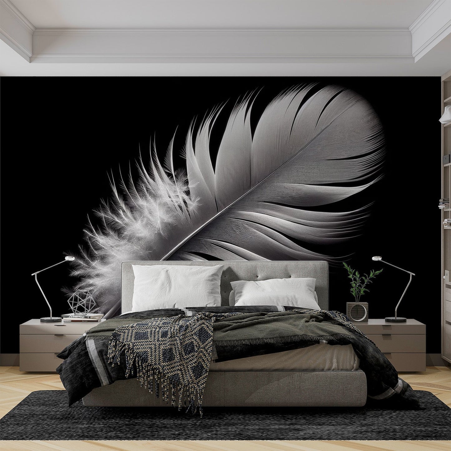 Feather Wallpaper | Realistic Black and White