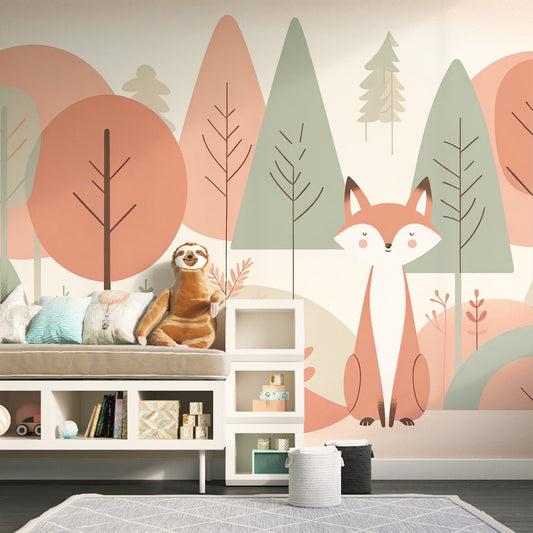 Baby Fox Wallpaper | Sitting in its Colourful Forest
