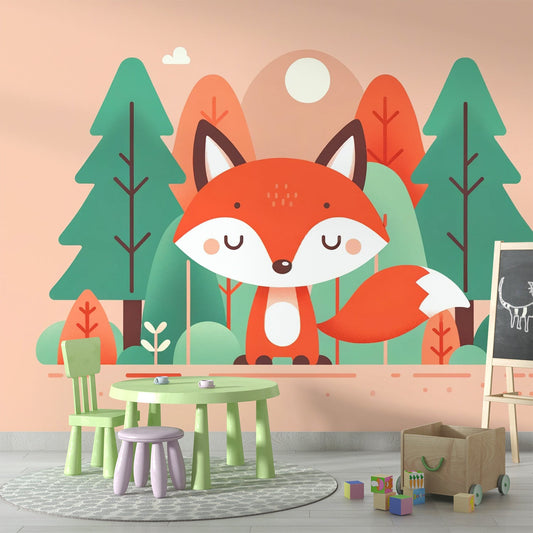 Baby Fox Wallpaper | Cartoon with Bright Colors