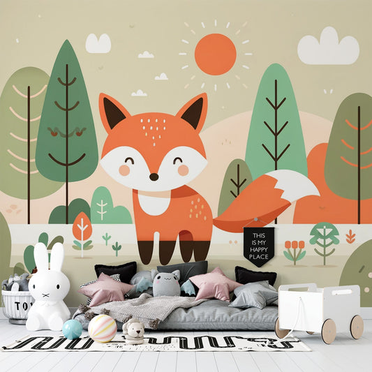 Baby Fox Wallpaper | Forest, Sun and Cloud