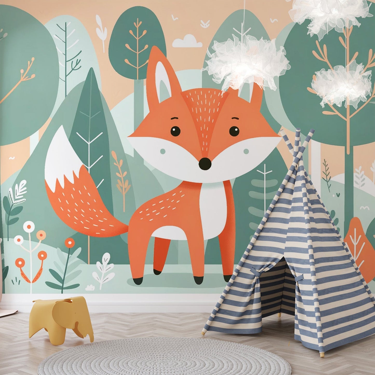 Fox child wallpaper | Standing in his green forest