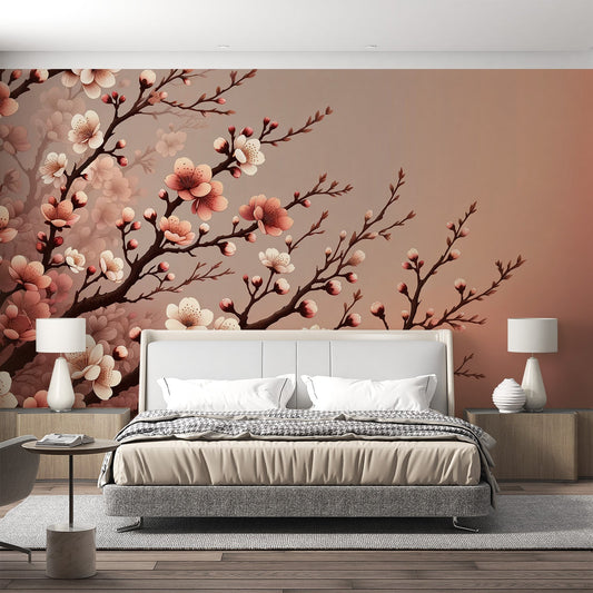 Sakura Wallpaper | Japanese Tree Flowers and Red Background