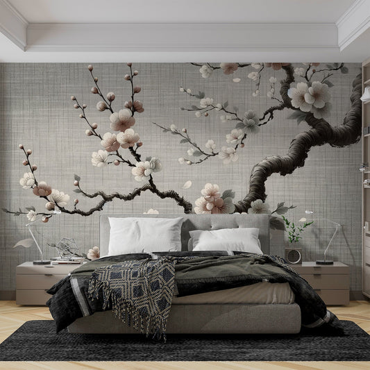 Sakura Wallpaper | Japanese Tree in Grey Tones
