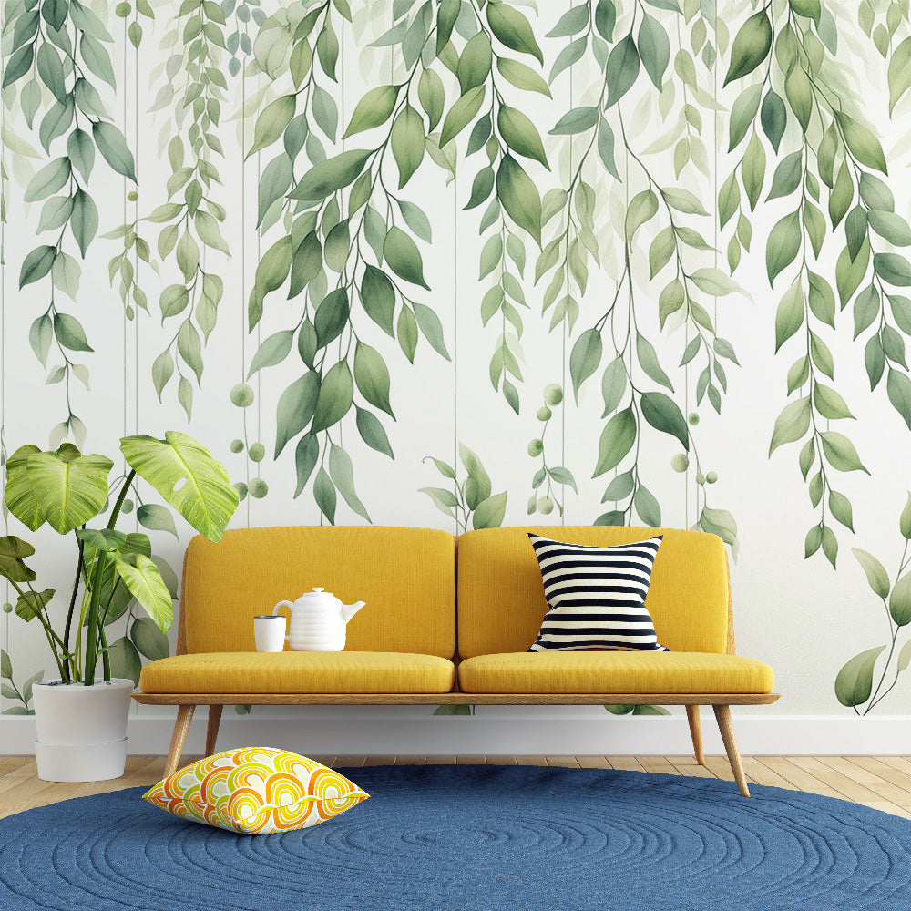 Green Foliage Wallpaper | Drooping Leaves