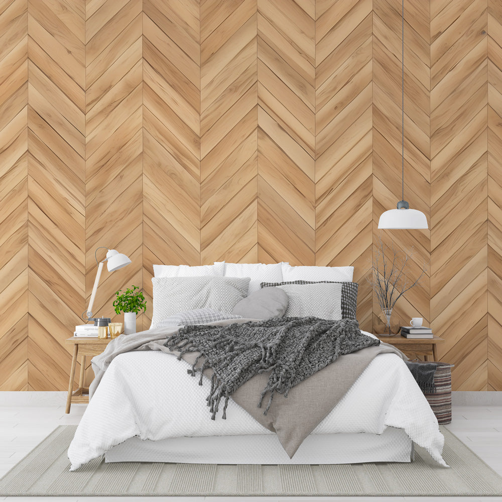 Wood effect wallpaper | Chevron