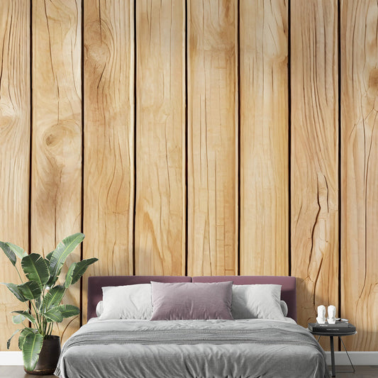 Wood effect wallpaper | Light wood planks