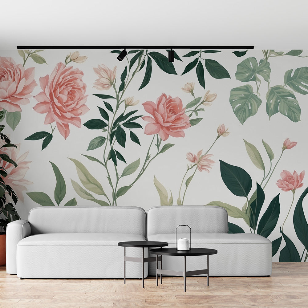 Garden Flower Wallpaper | Roses and Greens