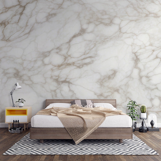 White marble effect wallpaper | Sand veins