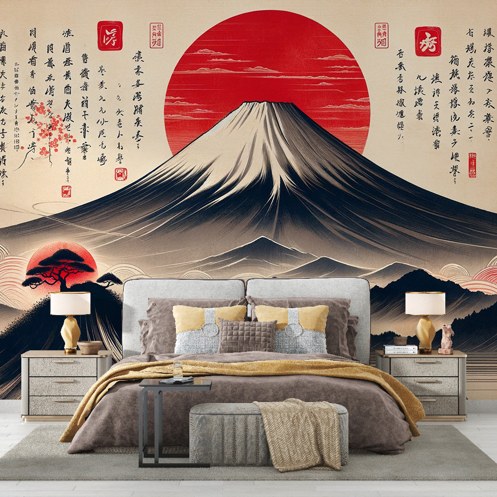 Japanese Wallpaper | Mount Fuji and Japanese Script