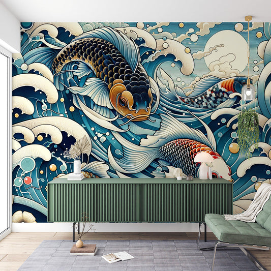 Japanese Fish Wallpaper | Animated Koi Carp Design